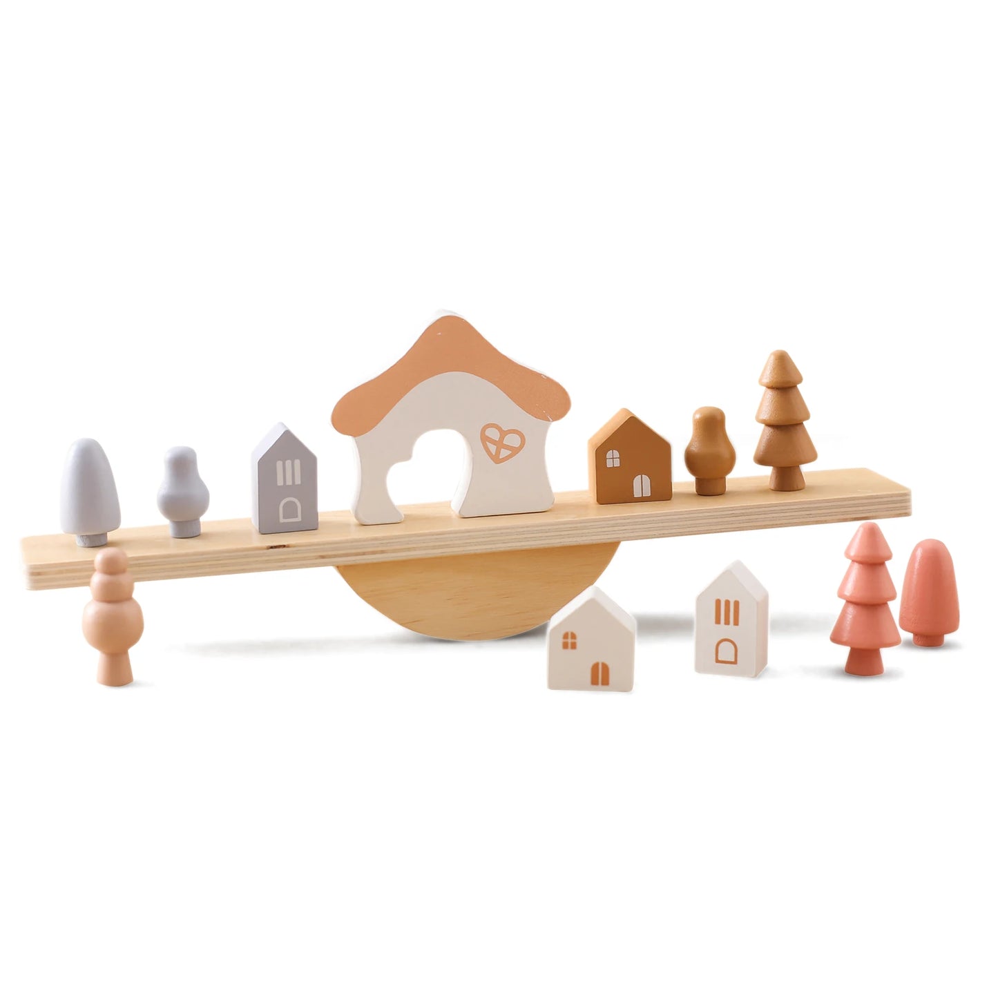 Wooden Baby Animal Balance Board Threading Toys Wooden Seesaw Stacking Toys Blocks Board Games Montessori Educational Baby Gifts